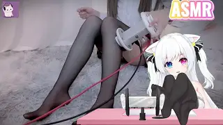 ASMR 黑丝摩擦 喘息 舔耳朵 Stocking Scratching & Ear Eating & Sniffing Neko Girlfriend 3Dio 【Noyeon VTuber】-boKE